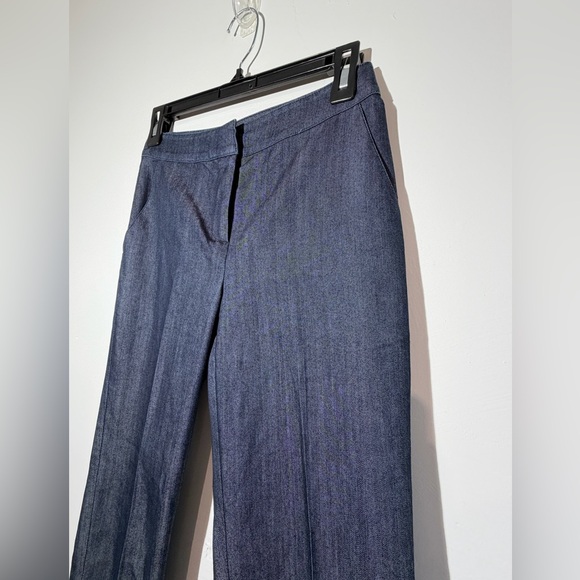 ST JOHN Dark Indigo Cotton Blend Denim Pants Sz 0 Made in USA Career Minimalist - Picture 2 of 7